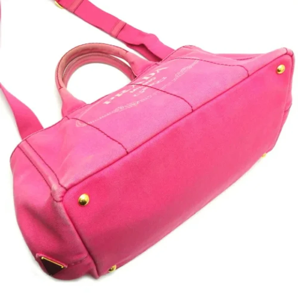 Prada Vintage Pre-owned Canvas handbags Pink Dames