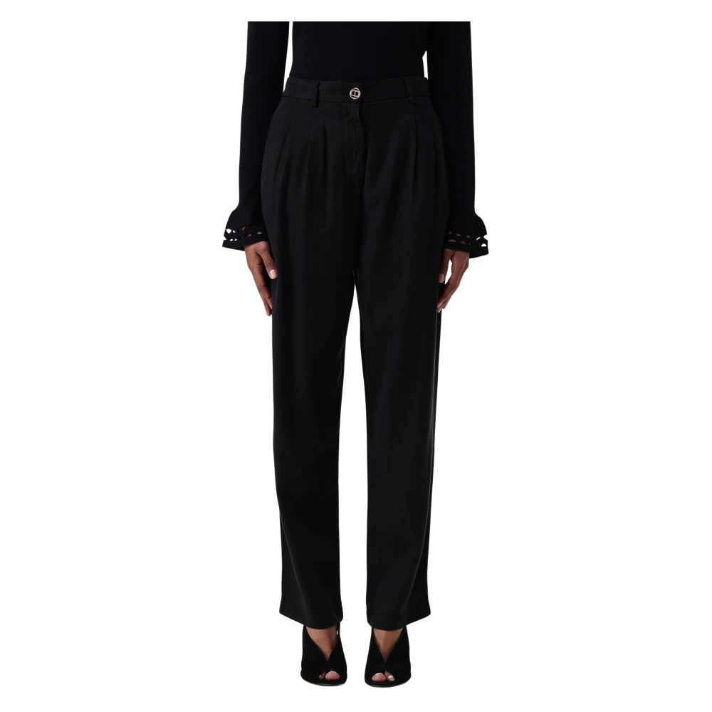 Twinset Women's Black Straight Trousers, L, Stylish Trousers