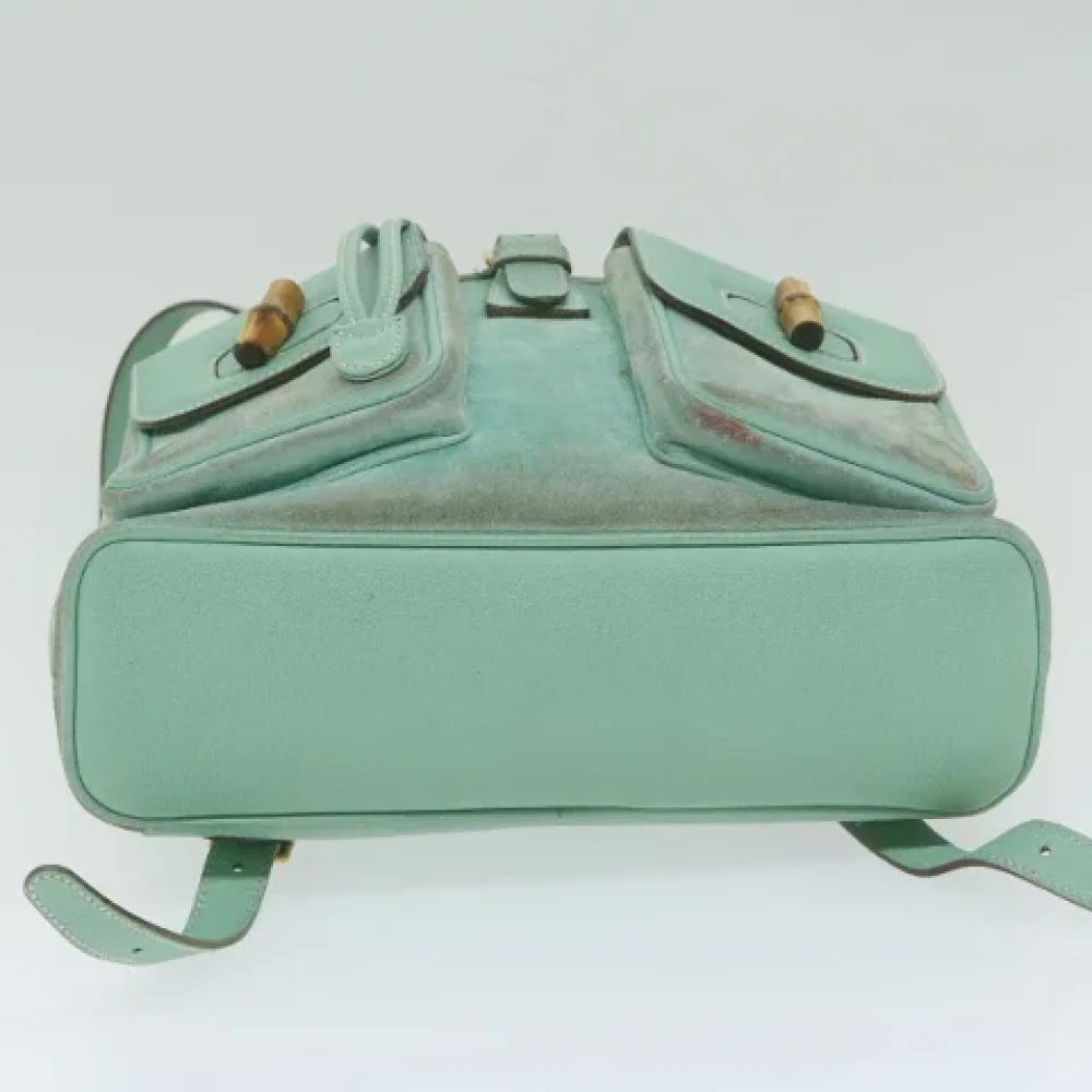 Gucci Vintage Pre-owned Suede backpacks Blue Dames