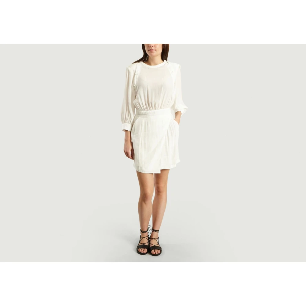 IRO Witte Viscose Shade Jurk White Dames