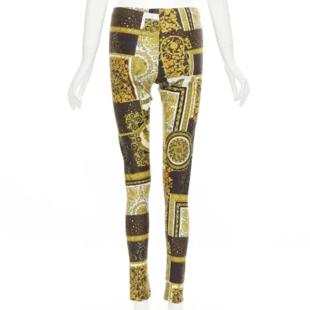 Versace Pre-owned Fabric bottoms Yellow Dames