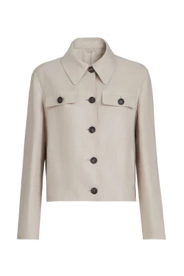 Linen Diagonal Jacket with Monili