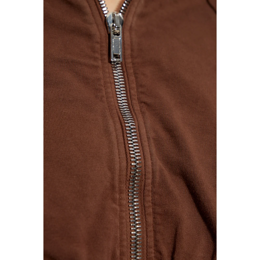 Rick Owens Short Sweatshirt Tatlin Brown Dames