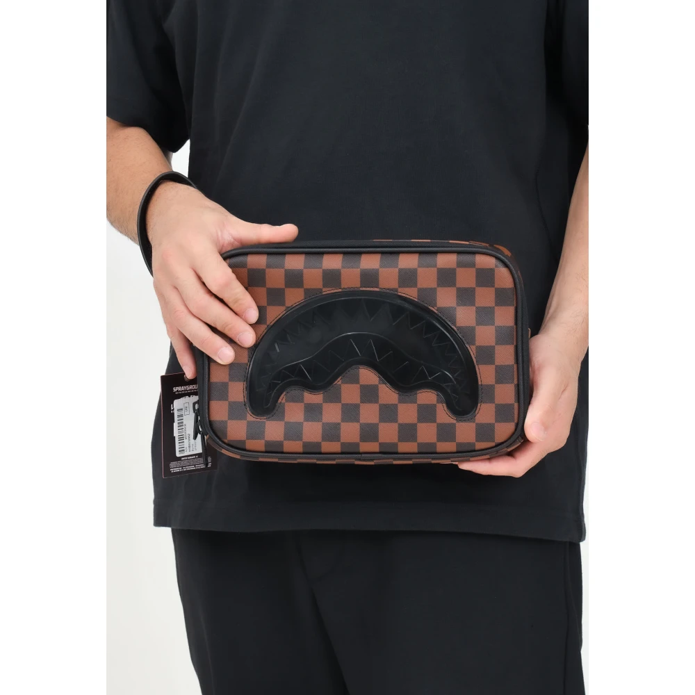 Sprayground Transparante Rubberen Haai Toilettas Brown Dames