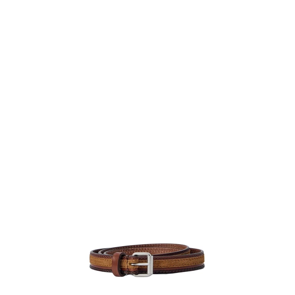 Dries Van Noten Uomo Marrone Textured Leather Belt - Man Belts 75 - Immagine 2