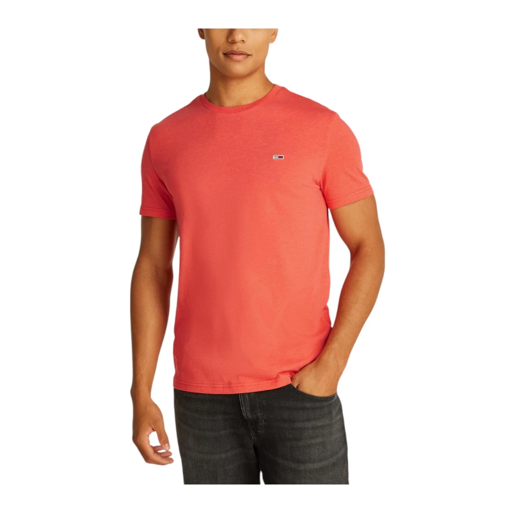 Tommy Jeans Oranje Ronde Hals T-shirt Orange Heren