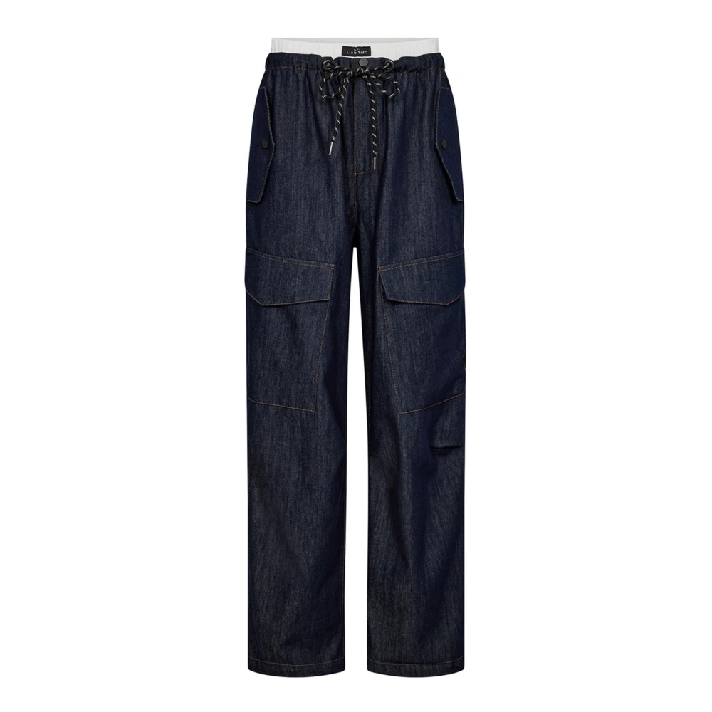 Haute L'amitié Women's Blue Wide Trousers - Straight Fit Jeans - S - Jeans