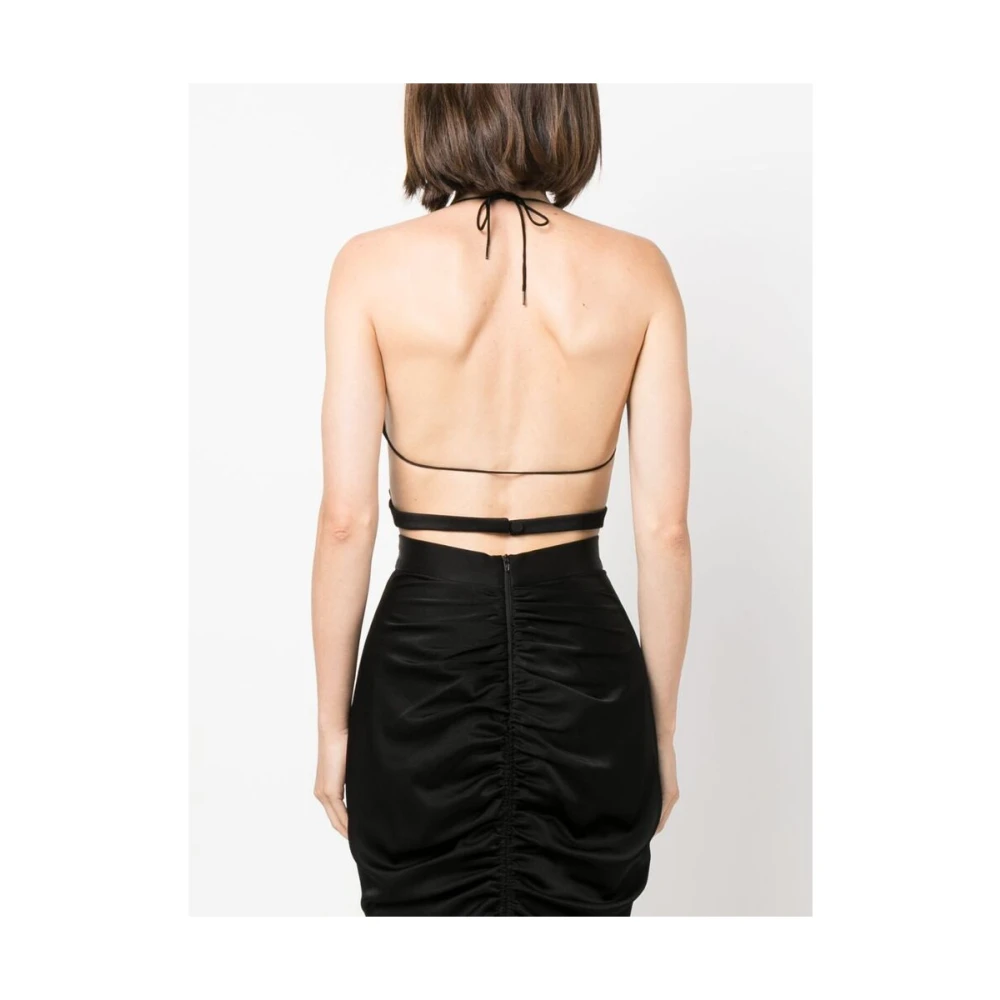 Alex Perry Zwarte Wraparound Top met Uitsparingen Black Dames