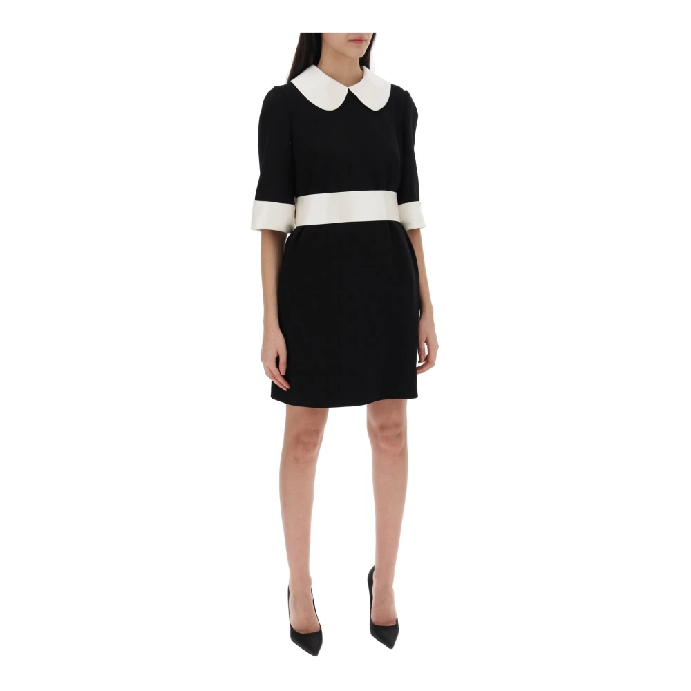 Dolce & Gabbana Satijnen en Crepe Mini Jurk Black Dames
