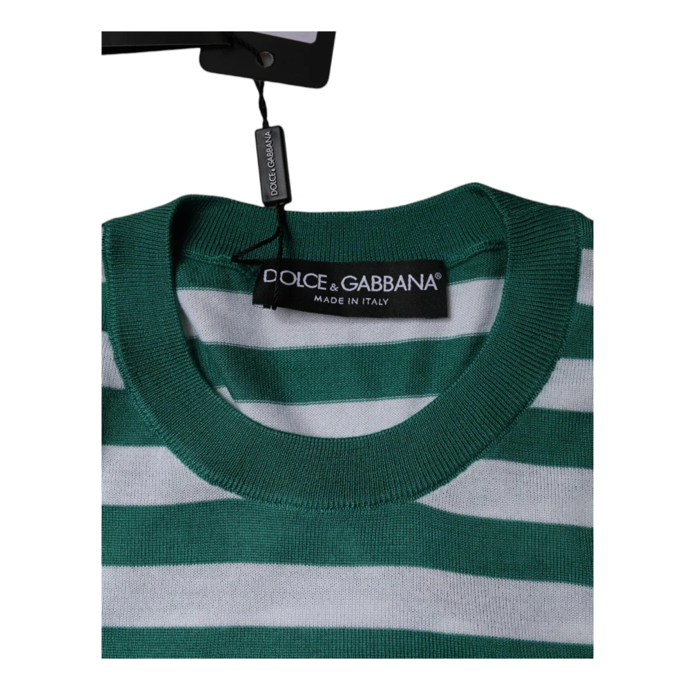 Dolce & Gabbana Gestreept Blad Crew Neck T-shirt Multicolor Dames