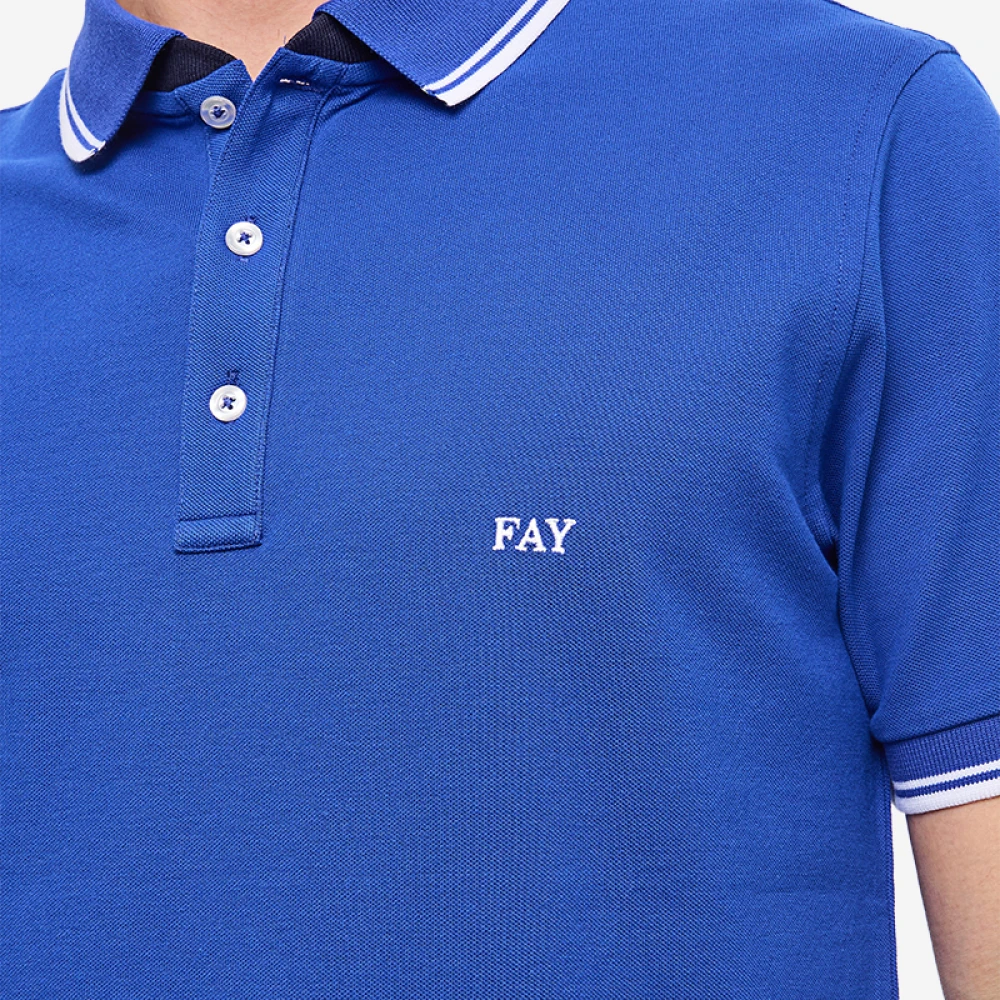 Fay Polo Shirts Blue Heren