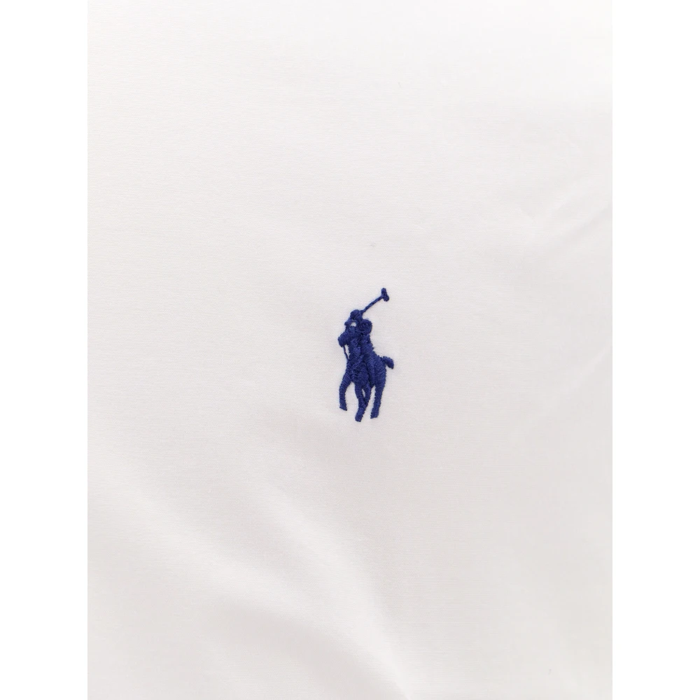 Polo Ralph Lauren Stretch Katoenen Overhemd met Iconisch Logo Borduursel White Heren