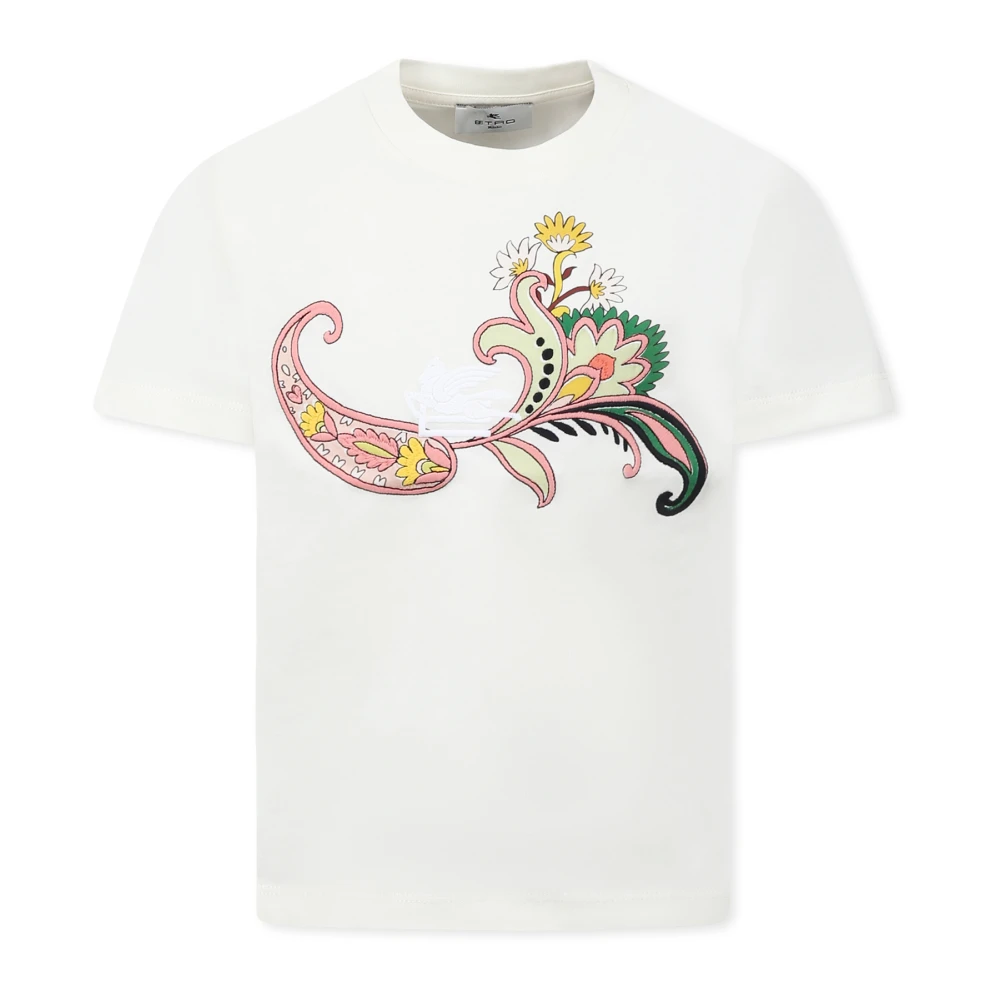 Etro Paisley Print Ivoar Bomull T-shirt White, Unisex