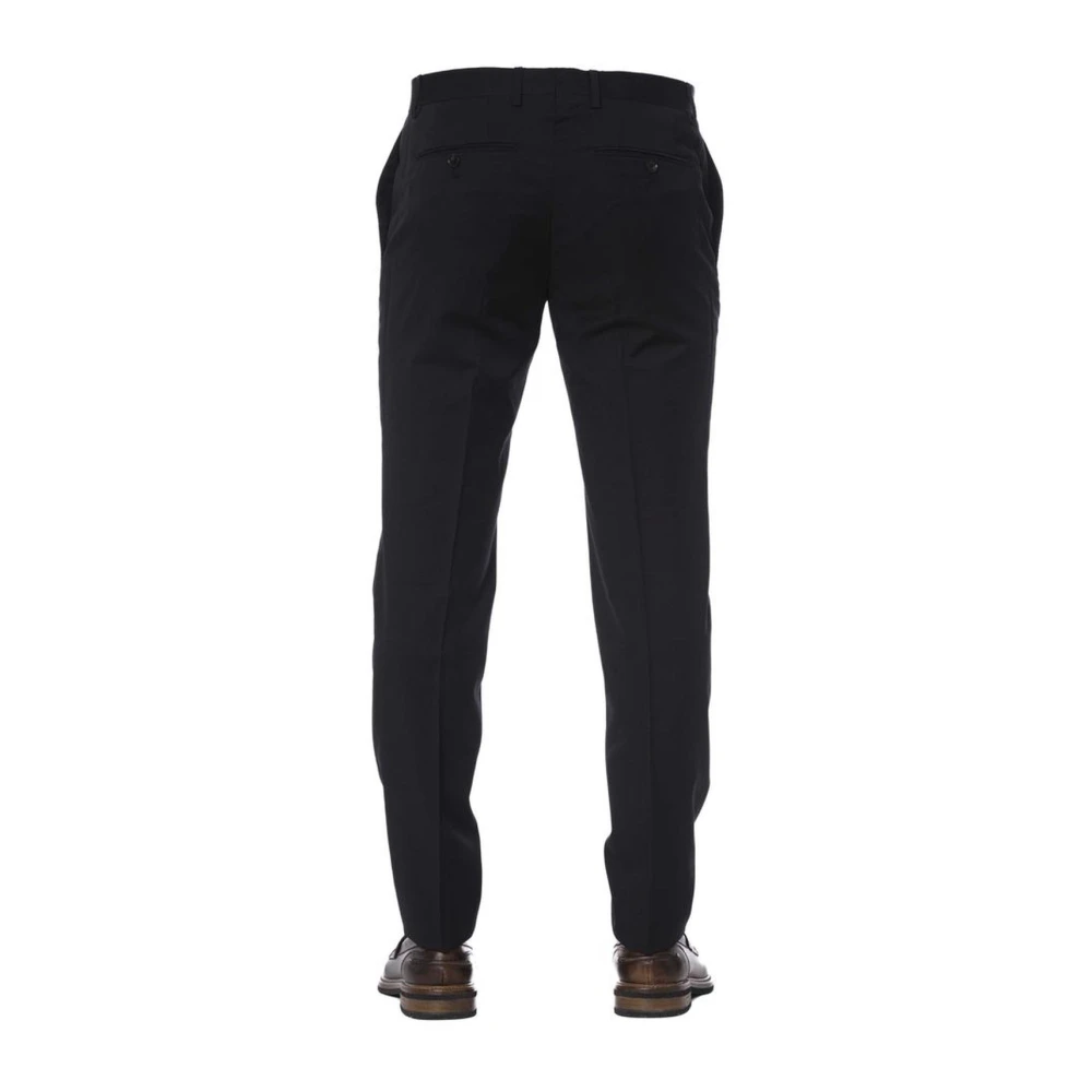 Trussardi Zwarte Wol Ritsbroek Black Heren