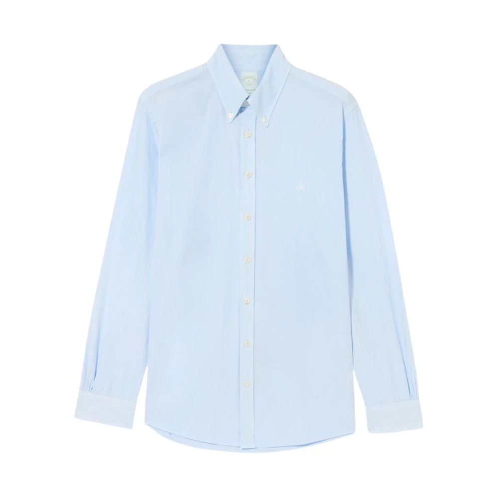 Brooks Brothers Slim Fit Katoenen Gekleurde Kleding Shirt Met Knoopsluiting Blue Heren