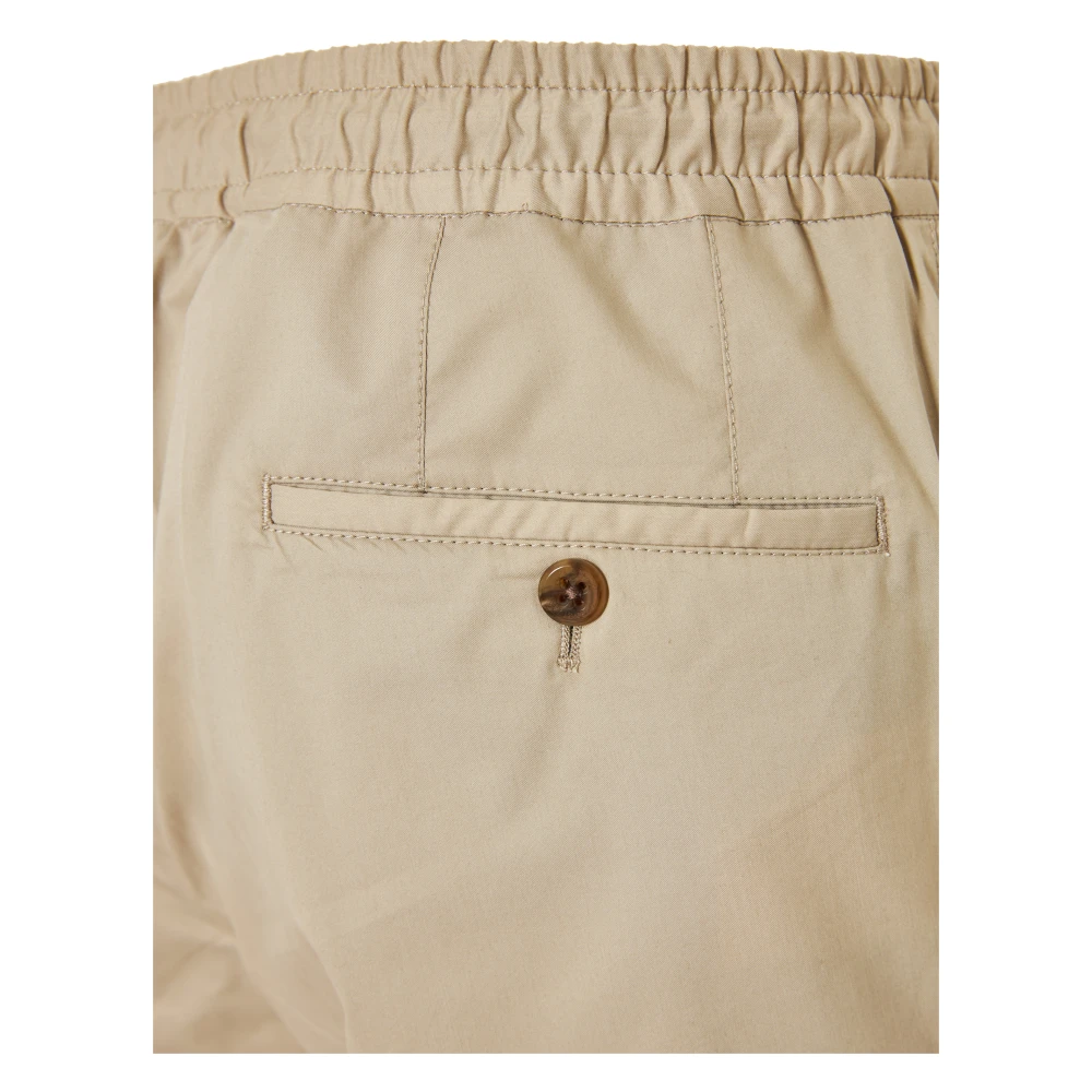 Corneliani Katoenen Trekkoordbroek met Zakken Beige Heren