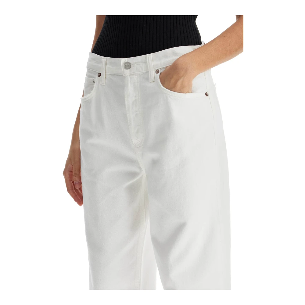 Agolde Geregenereerde katoenen Baggy Jeans White Dames