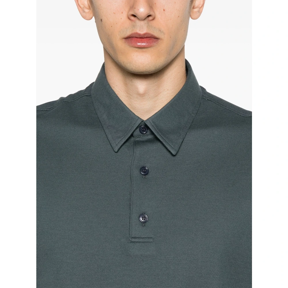 Brioni Katoenen poloshirt met Piqué Design Green Heren