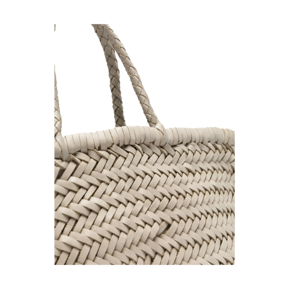 Dragon Diffusion Grijze Leren Geweven Cirkel Handtas Beige Dames