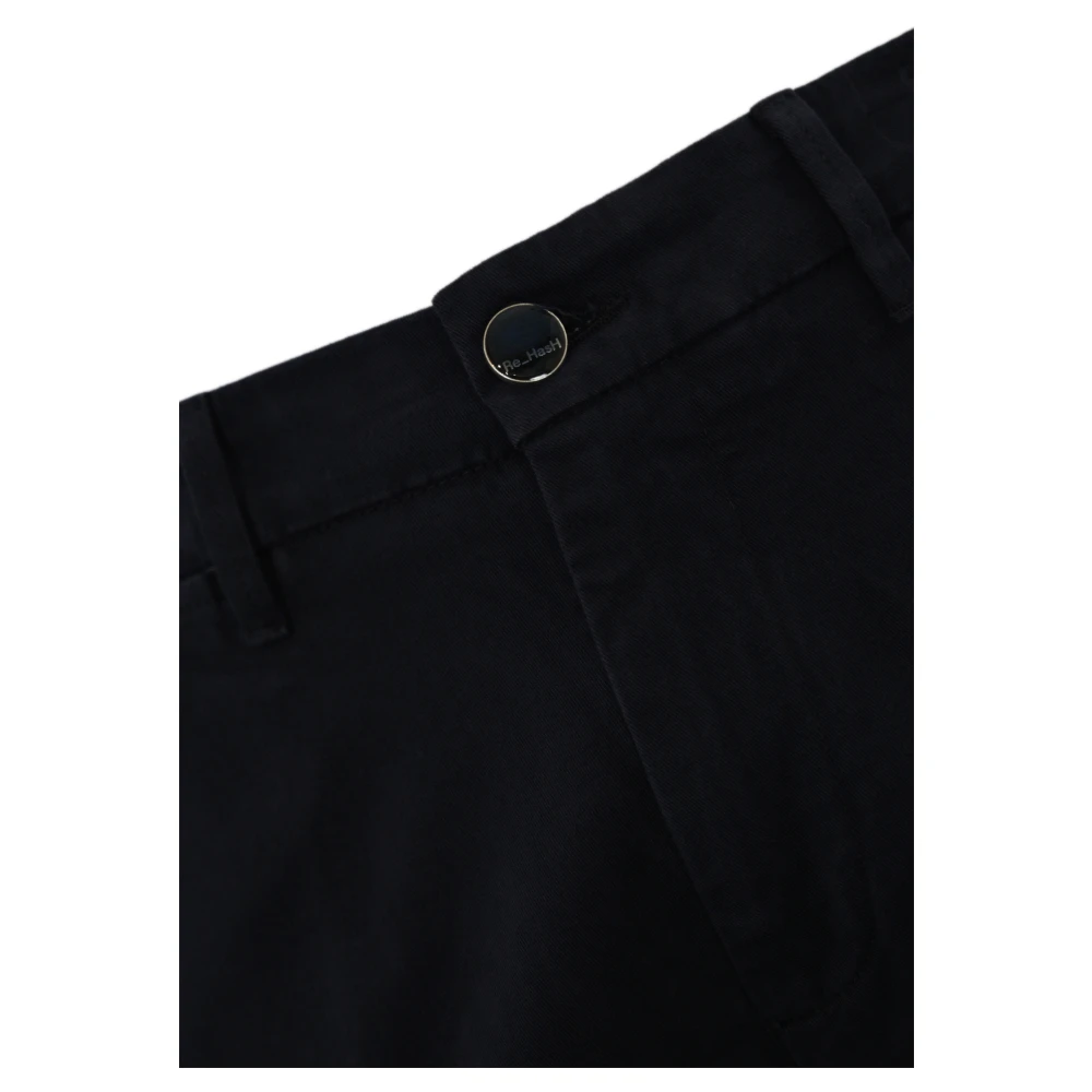 Re-Hash Blauwe Katoenen Slim Fit Broek Blue Heren