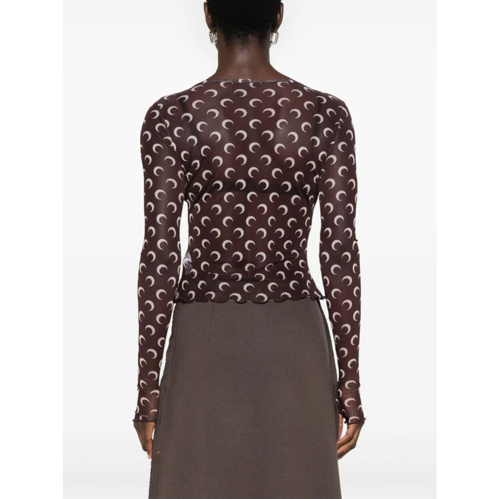 Marine Serre Bruine Top voor Vrouwen Aw24 Brown Dames