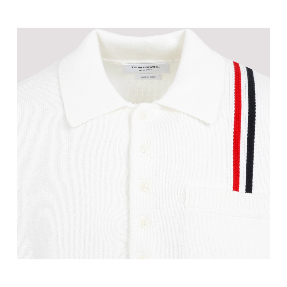 Thom Browne Witte SS Polo Shirt White Heren