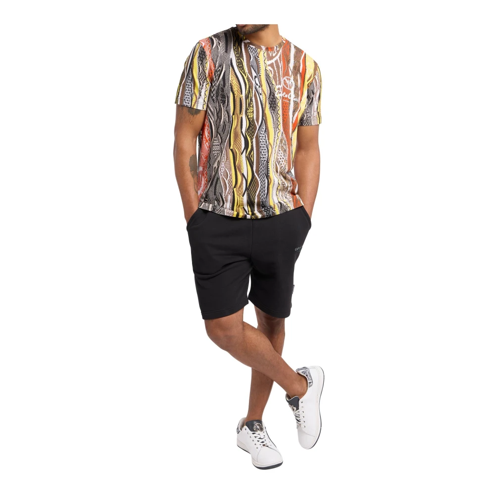 carlo colucci Heren T-Shirt met Opvallend Patroon Multicolor Heren