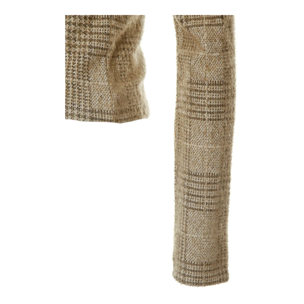 Our Legacy Geruite Gebreide Jas met Rits Beige Dames
