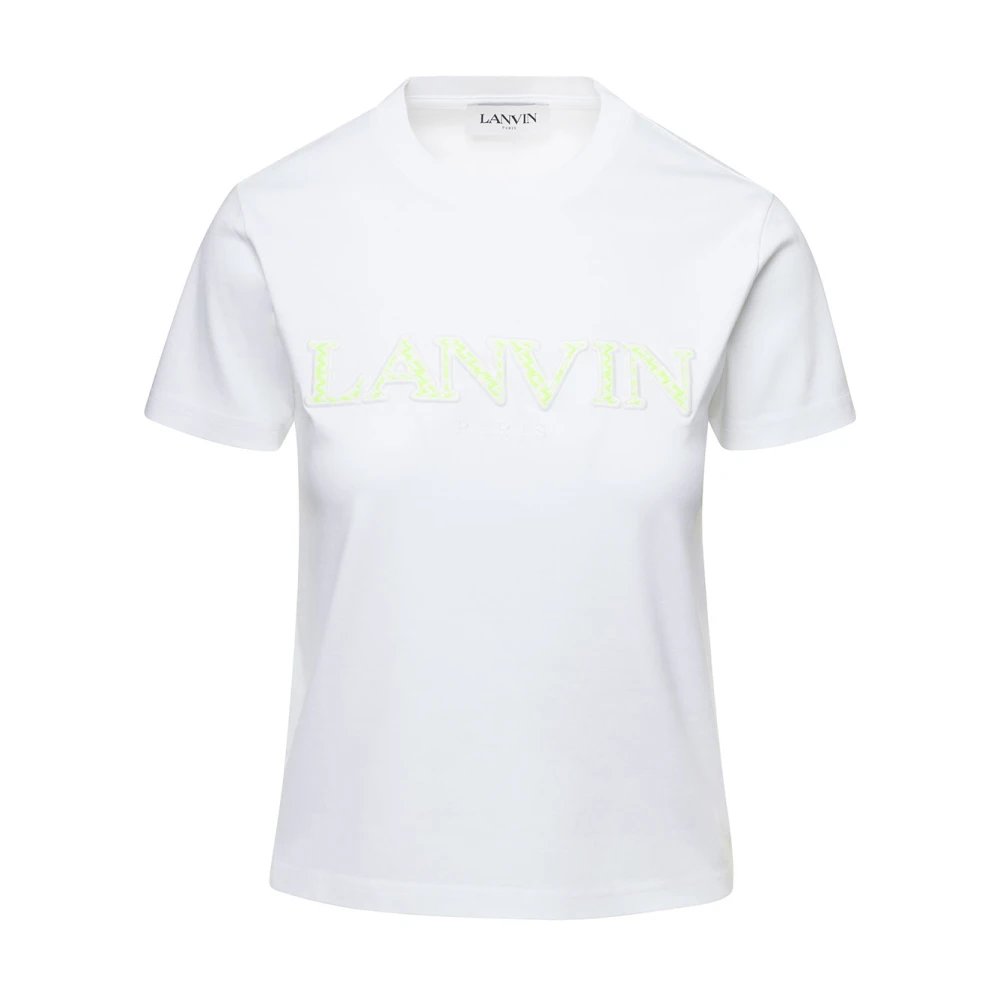Lanvin Klassiskt Logo Print Vit T-shirt White, Dam