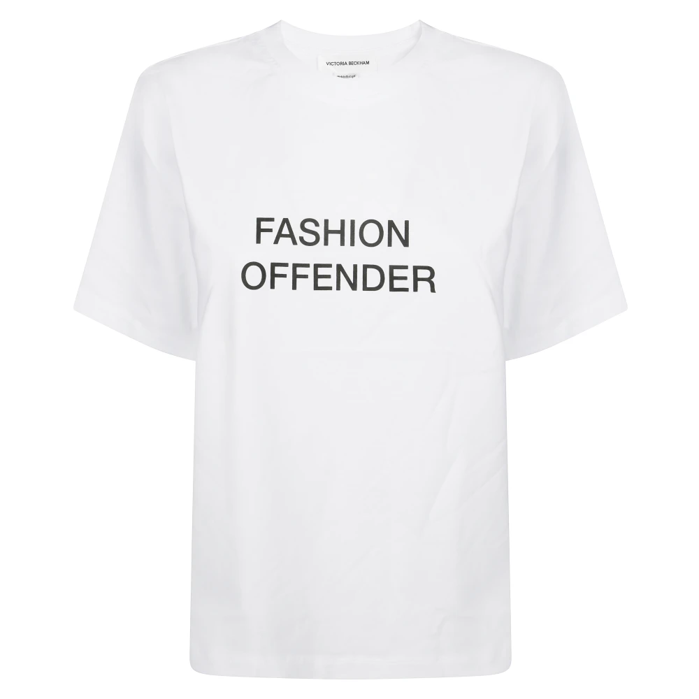 Victoria Beckham Stijlvol Slogan Tee Shirt White Dames