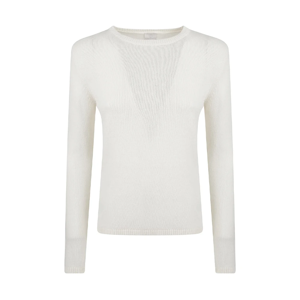 Eleventy Women's White Cashmere Knitwear, L, Crewneck Jumper