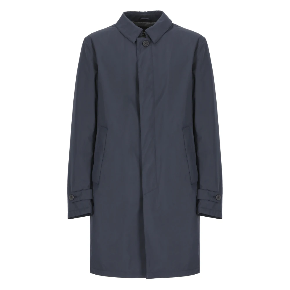 Herno Blauwe Waterdichte Donsjas met Kraag Blue Heren
