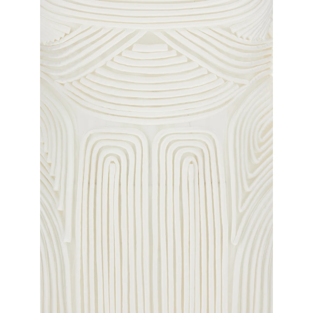 Simkhai Witte Midi Jurk met Franje Zoom White Dames