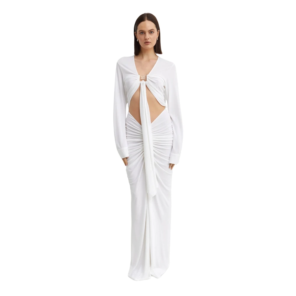 Christopher Esber White Quartz Crystal Maxi Dress - Female - Party Dresses - M - Dresses