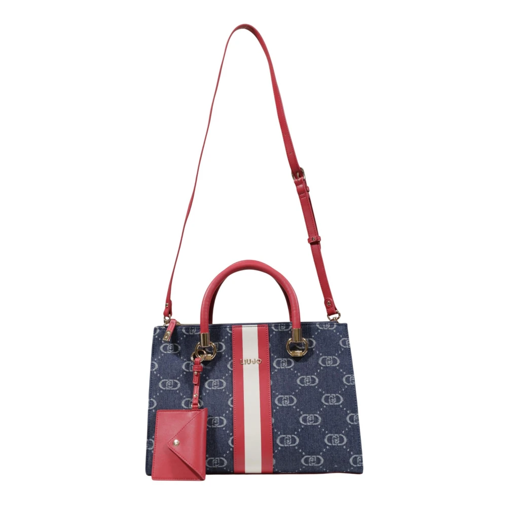 Liu Jo Blauwe Bedrukte Handtas met Schouderband Multicolor Dames