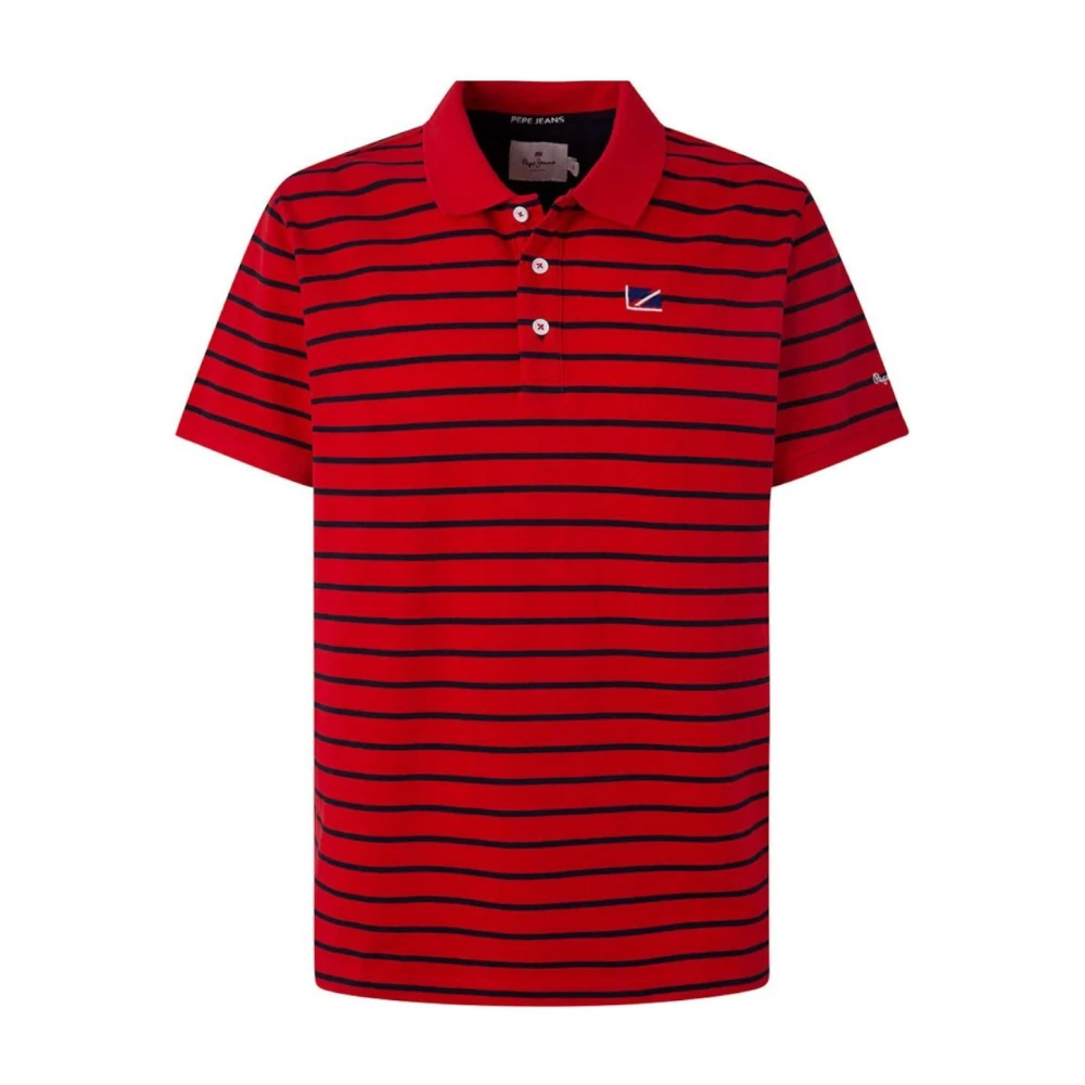 Pepe Jeans Rood Gestreept Poloshirt met korte mouwen Red Heren
