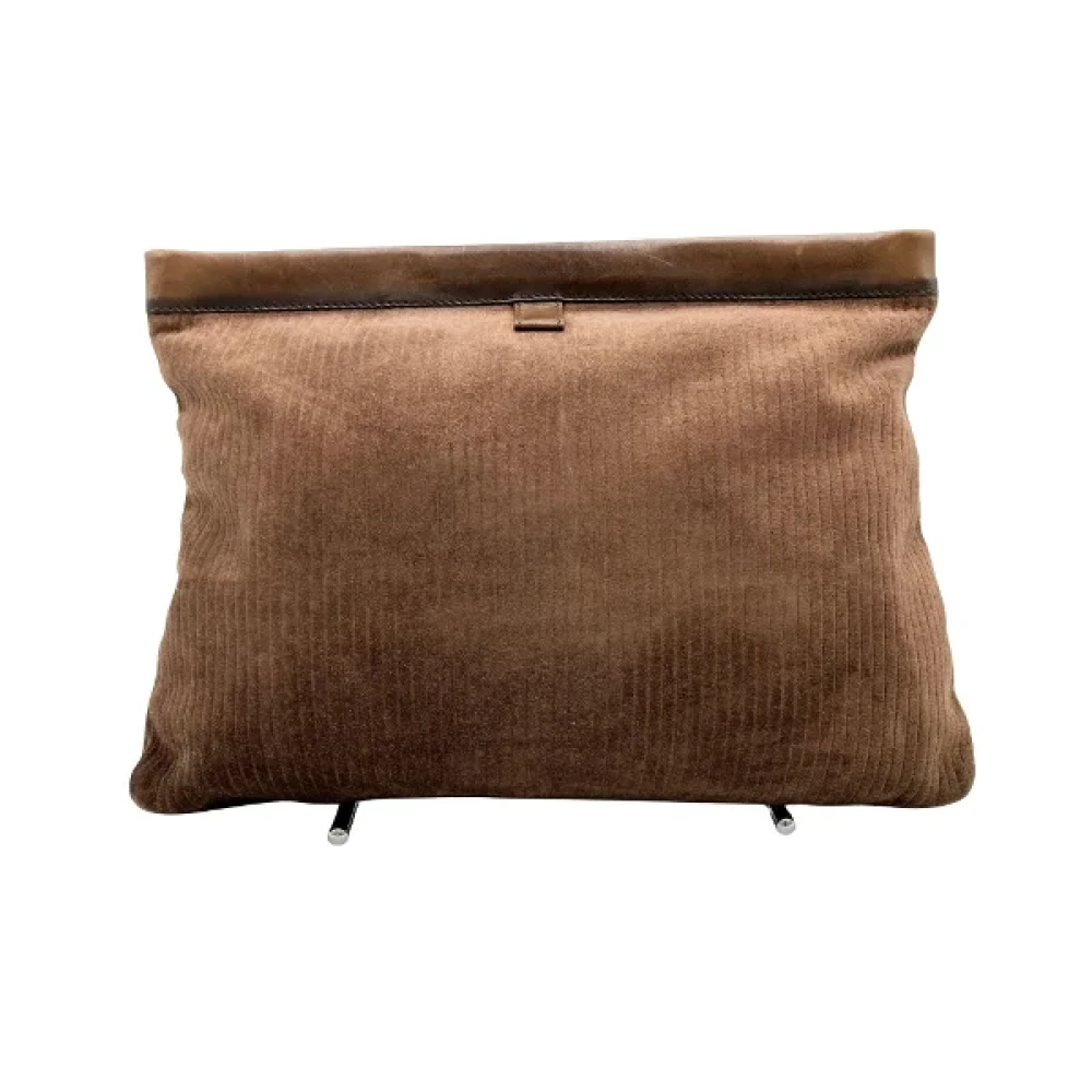 Loewe Pre-owned Canvas clutches Brown Dames