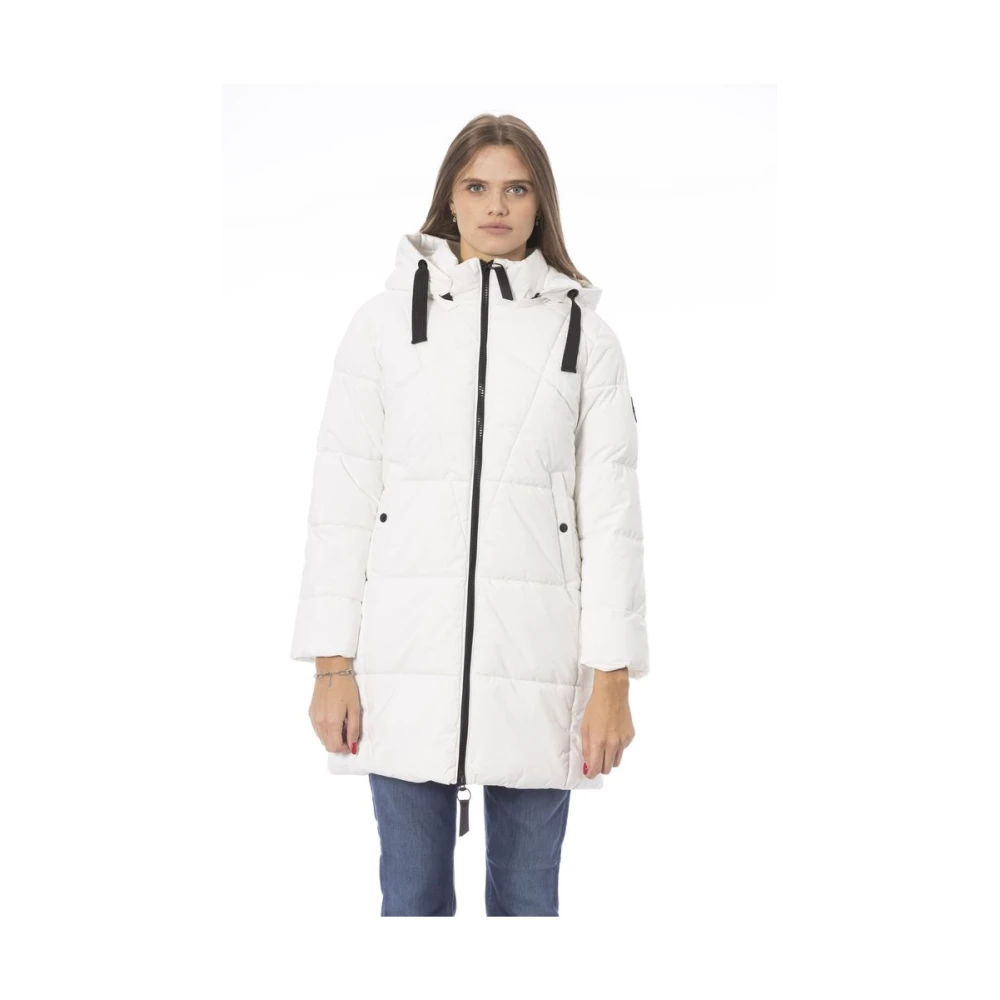 Baldinini Elegante witte donsjas met monogramdetail White Dames