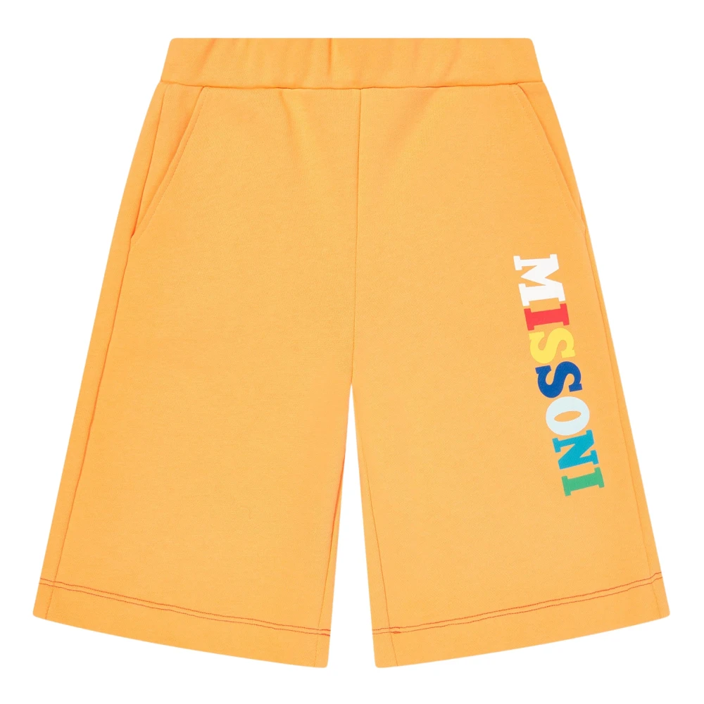 Missoni Boys Orange Shorts, 6 Y, Logo Jersey Shorts For