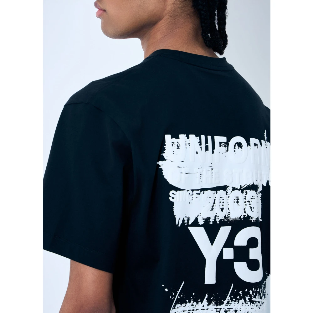 Y-3 Mesh Inzet Crewneck T-Shirt Black Heren