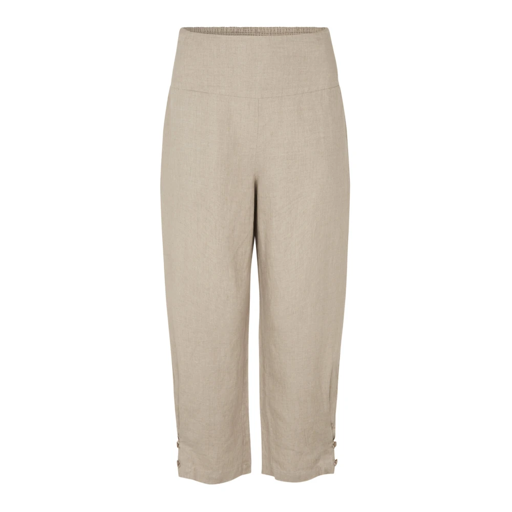 Masai Women's Beige Cropped Trousers - Cropped Trousers - L - Trousers