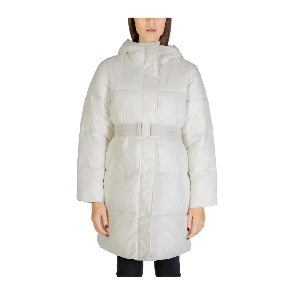 Calvin Klein Jeans Women's Beige Nylon Blend Jackets & Coats