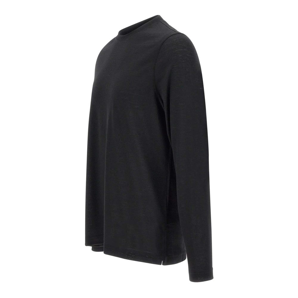 Filippo De Laurentiis Zwarte Merinowol Ronde Hals Trui Black Heren