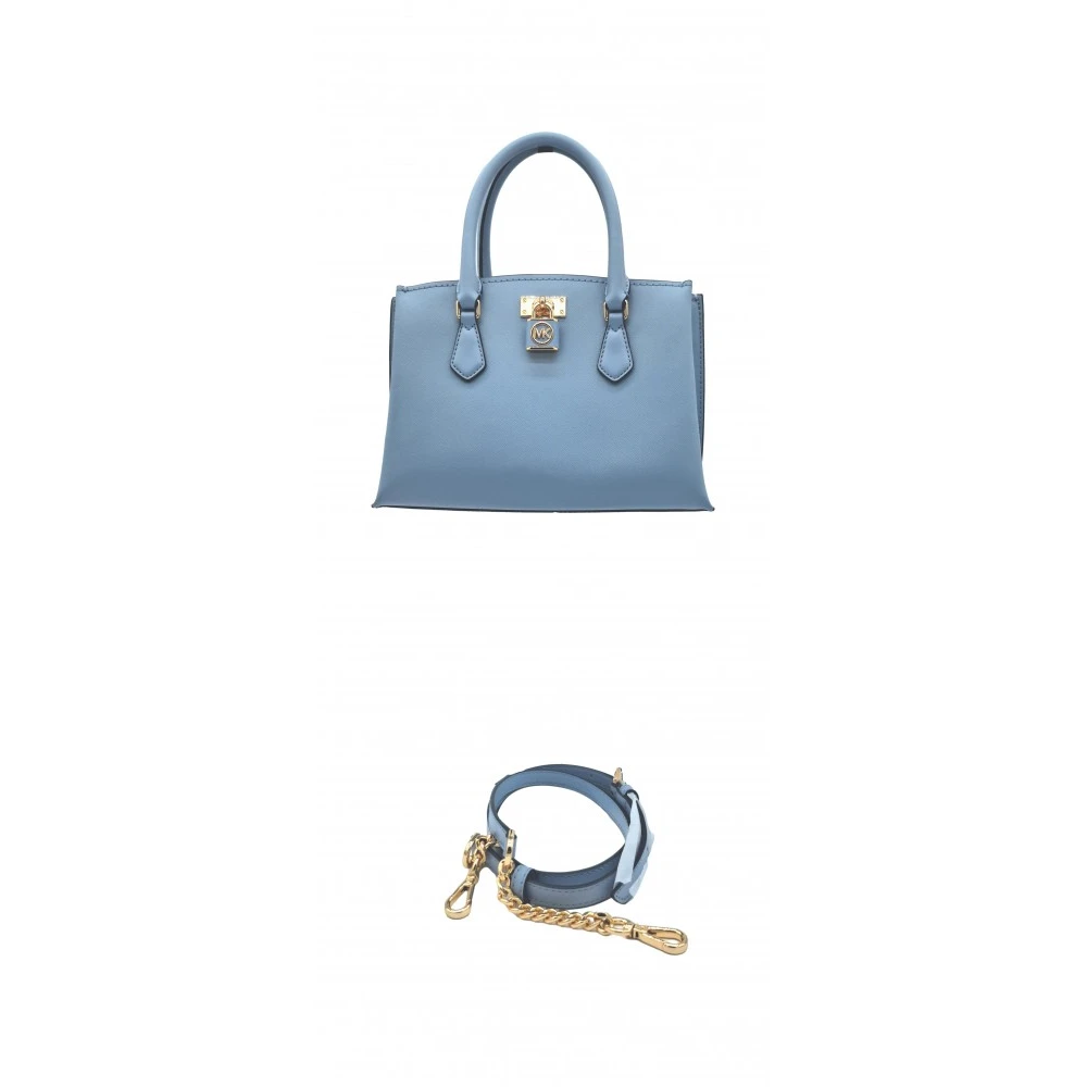 Michael Kors Gold Logo Tote Bag Ruby Blue Dames
