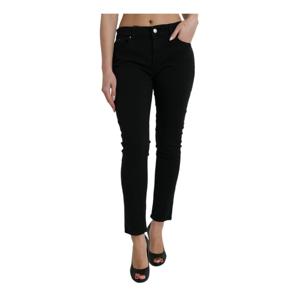 Dolce & Gabbana Women's Black Skinny Denim Jeans With Logo