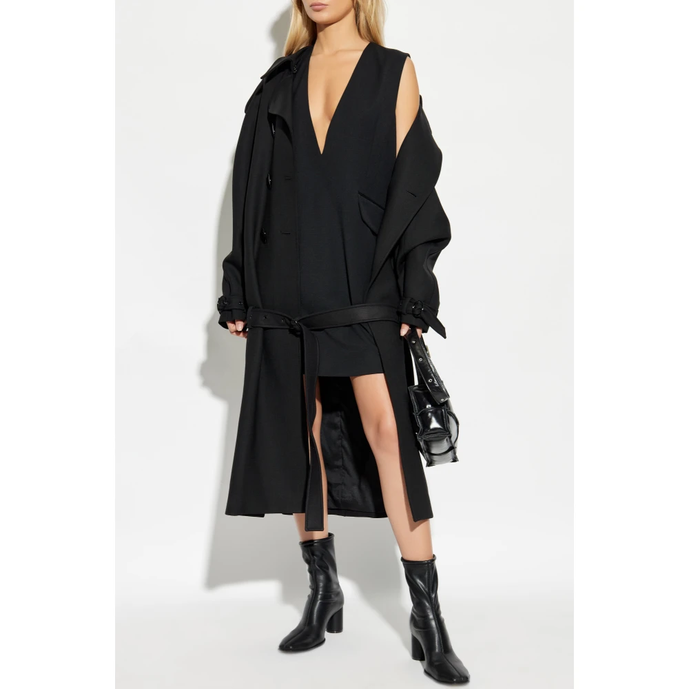 MM6 Maison Margiela V-hals jurk Black Dames
