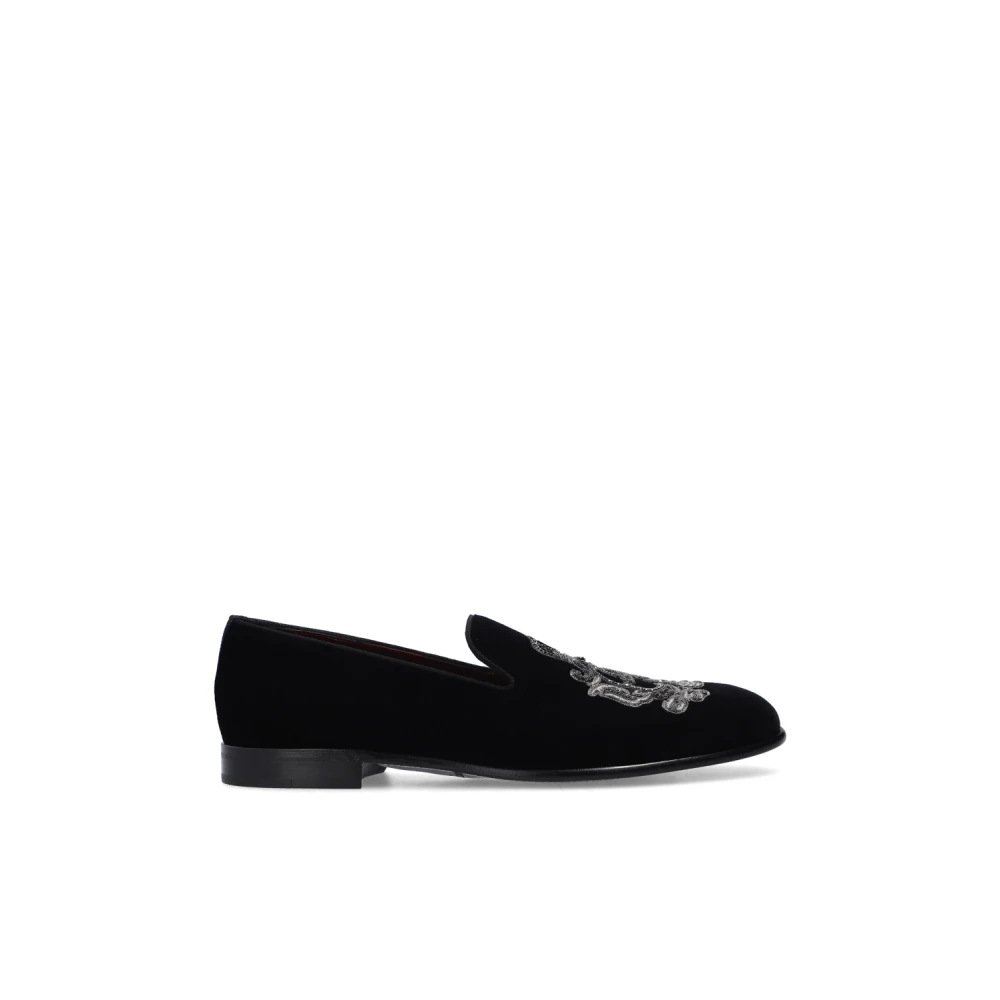 Dolce & Gabbana Homme Noir - Leonardo Loafers - Chaussures - Taille: 43 1/2 Eu