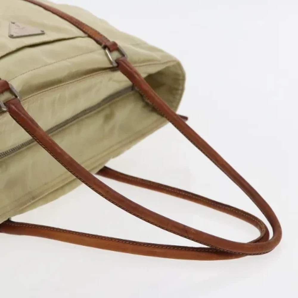 Prada Vintage Pre-owned Nylon prada-bags Beige Dames
