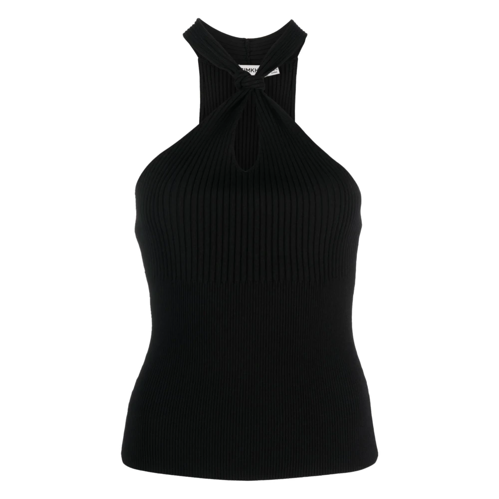 Simkhai Elegante Halter Knot Zwarte Blouse Black Dames