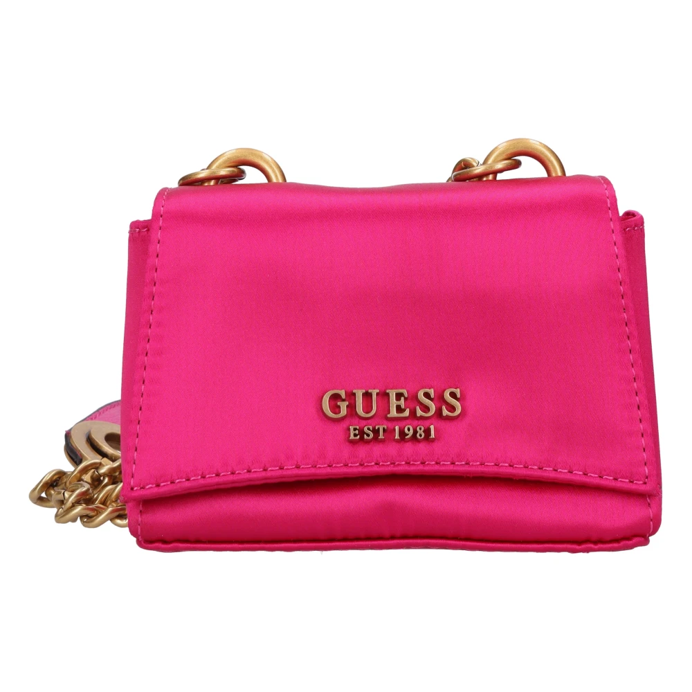 Guess Mini Fabric Crossbody Bag Pink Dames